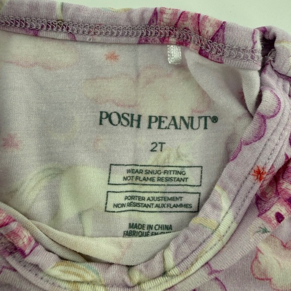 Posh Peanut Girls 2T Unicorn Castle Bamboo Lilith Pajama Set Lavender Pink - Picture 4 of 6